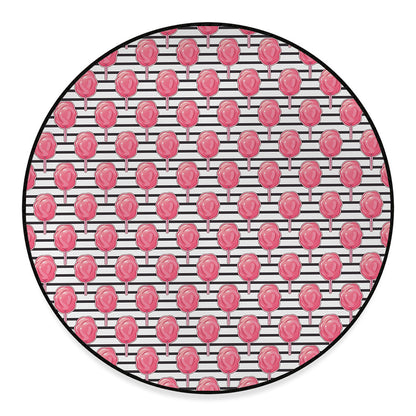Cotton Candy Striped Pattern Print Round Floor Mat