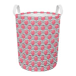 Cotton Candy Striped Pattern Print Round Laundry Basket