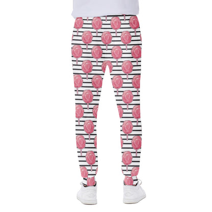 Cotton Candy Striped Pattern Print Scuba Joggers