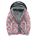 Cotton Candy Striped Pattern Print Sherpa Lined Zip Up Hoodie