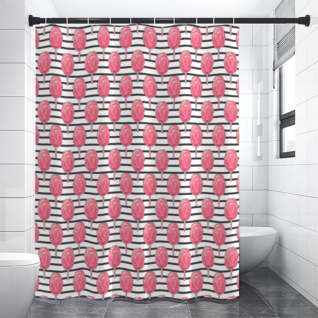 Cotton Candy Striped Pattern Print Shower Curtain