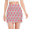 Cotton Candy Striped Pattern Print Side Slit Mini Skirt