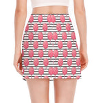 Cotton Candy Striped Pattern Print Side Slit Mini Skirt