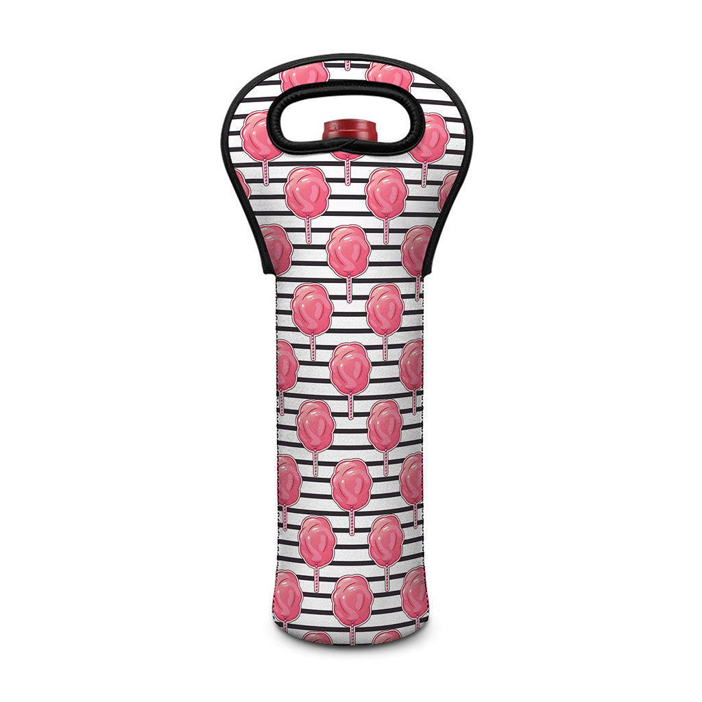 Cotton Candy Striped Pattern Print Single Neoprene Wine Tote