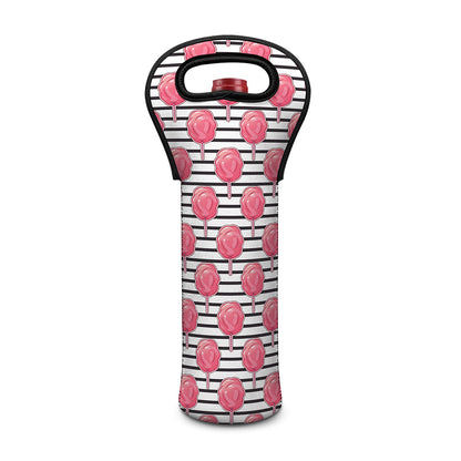 Cotton Candy Striped Pattern Print Single Neoprene Wine Tote