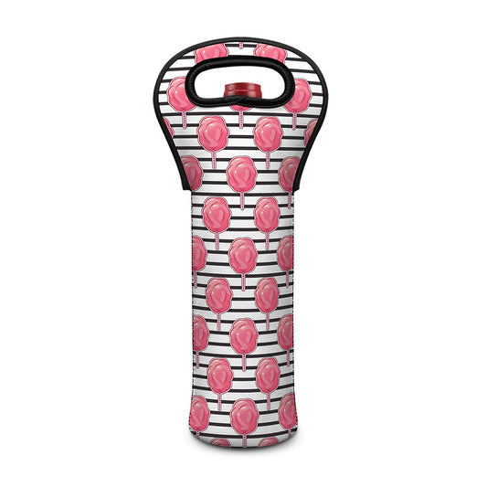 Cotton Candy Striped Pattern Print Single Neoprene Wine Tote