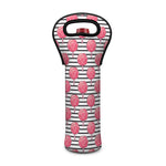 Cotton Candy Striped Pattern Print Single Neoprene Wine Tote