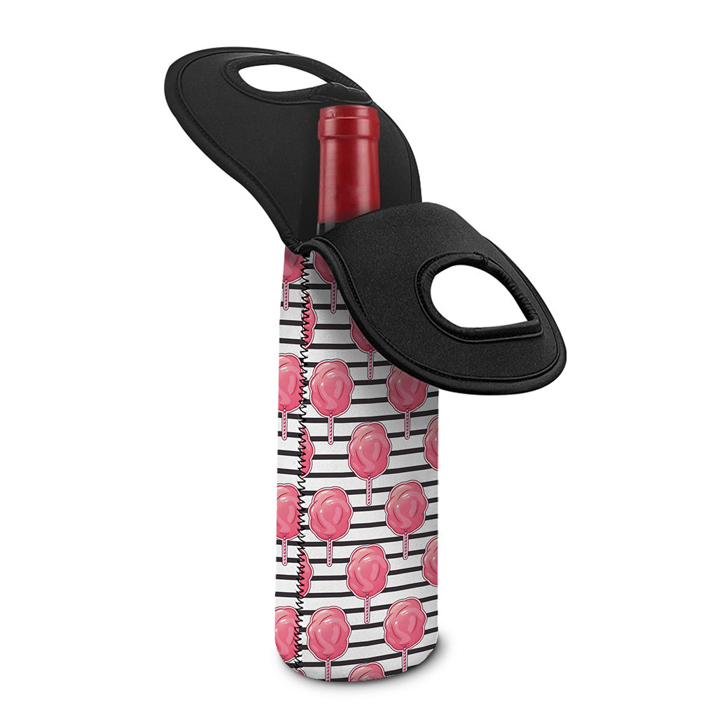 Cotton Candy Striped Pattern Print Single Neoprene Wine Tote