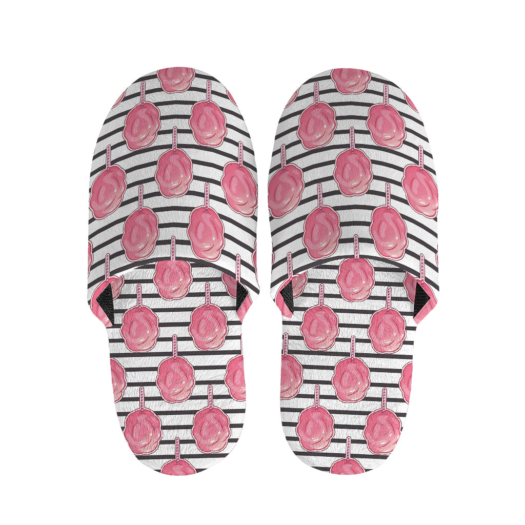 Cotton Candy Striped Pattern Print Slippers