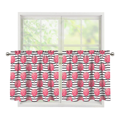 Cotton Candy Striped Pattern Print Tier Curtains