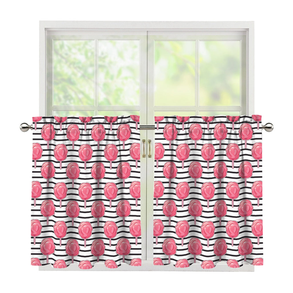 Cotton Candy Striped Pattern Print Tier Curtains