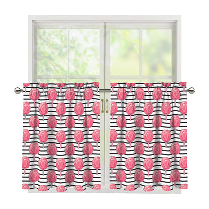 Cotton Candy Striped Pattern Print Tier Curtains
