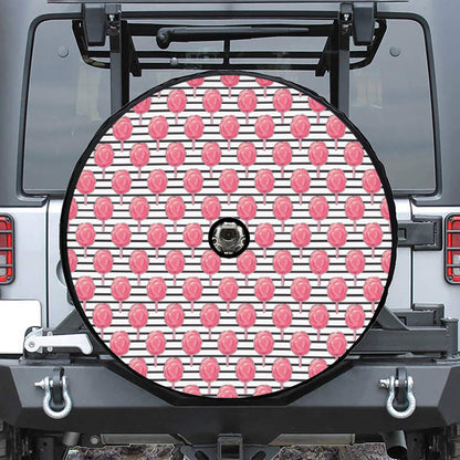 Cotton Candy Striped Pattern Print Tire Cover With Camera Hole