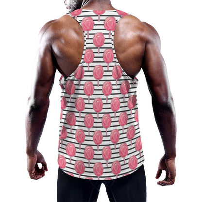 Cotton Candy Striped Pattern Print Training Tank Top