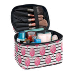 Cotton Candy Striped Pattern Print Travel Makeup Bag