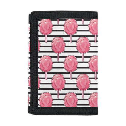 Cotton Candy Striped Pattern Print Trifold Wallet