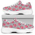 Cotton Candy Striped Pattern Print White Chunky Shoes