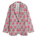 Cotton Candy Striped Pattern Print Women's Cotton Blazer