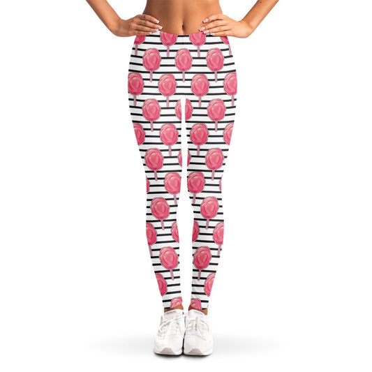 Cotton Candy Striped Pattern Print Women's Leggings