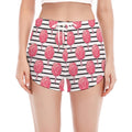 Cotton Candy Striped Pattern Print Women's Split Running Shorts