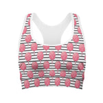 Cotton Candy Striped Pattern Print Women's Sports Bra