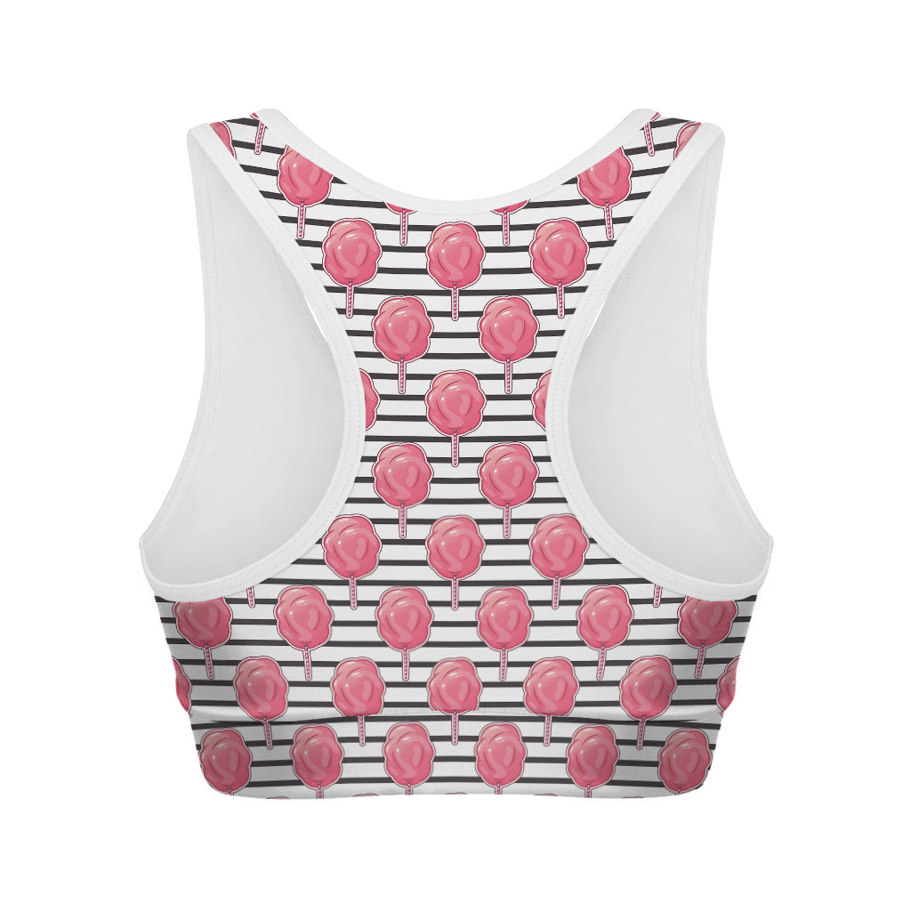 Cotton Candy Striped Pattern Print Women's Sports Bra