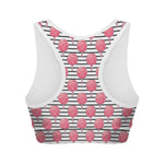 Cotton Candy Striped Pattern Print Women's Sports Bra