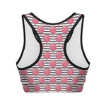 Cotton Candy Striped Pattern Print Women's Sports Bra