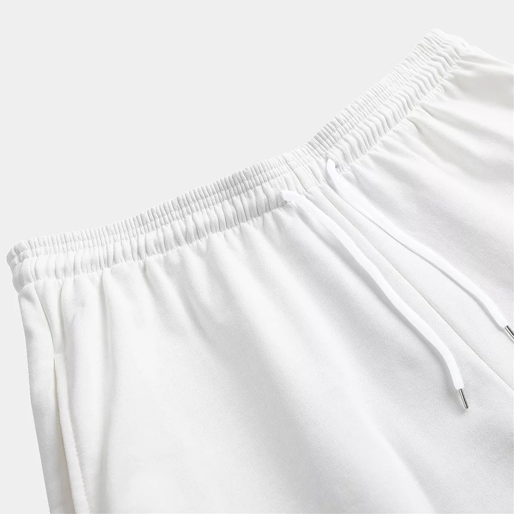 White Summer Pineapple Pattern Print Cotton Shorts