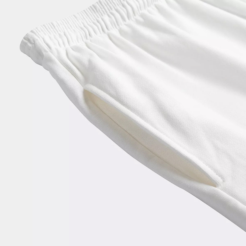 White Eggplant Drawing Print Cotton Shorts