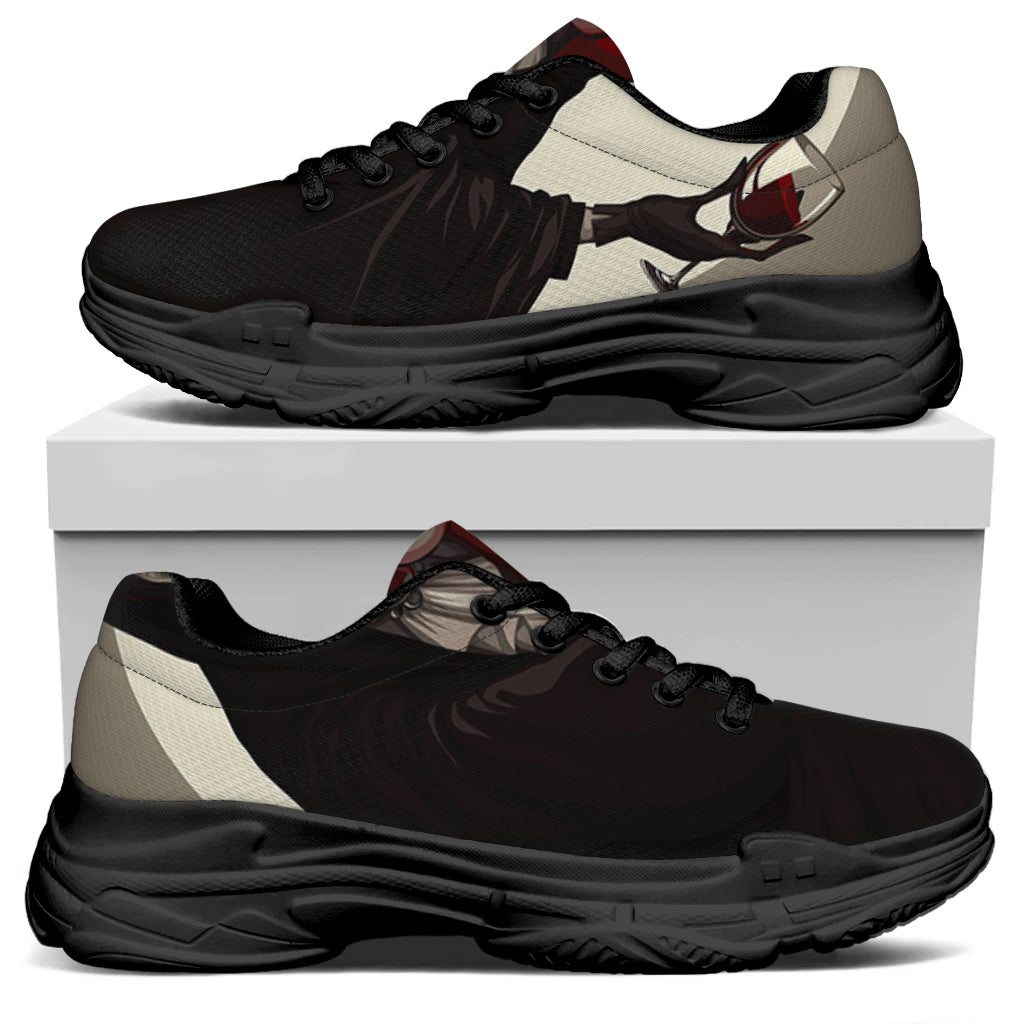 Count Dracula Print Black Chunky Shoes