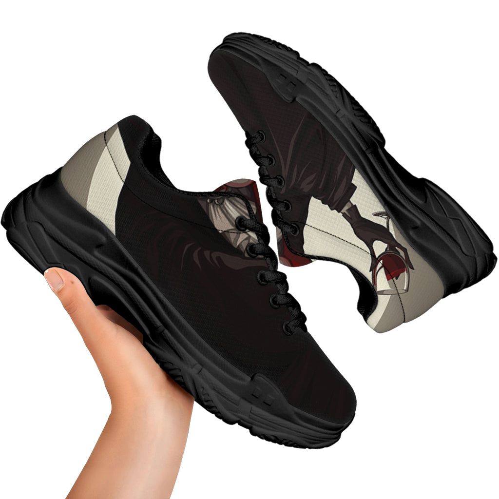 Count Dracula Print Black Chunky Shoes