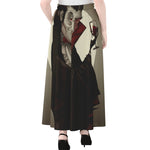 Count Dracula Print Chiffon Maxi Skirt