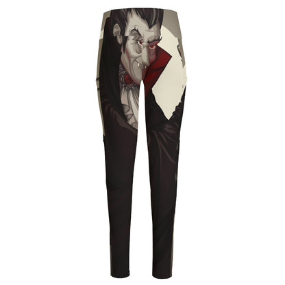 Count Dracula Print High-Waisted Pocket Leggings