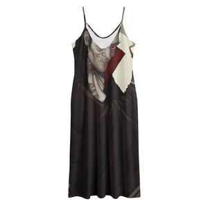 Count Dracula Print Jersey Midi Cami Dress