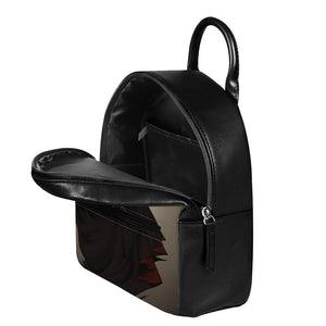 Count Dracula Print Leather Backpack