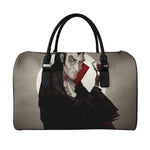 Count Dracula Print Leather Duffle Bag