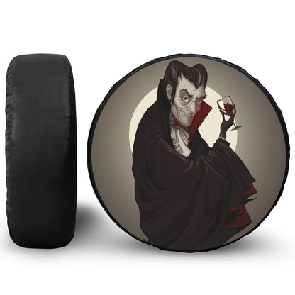 Count Dracula Print Leather Spare Tire Cover
