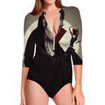 Count Dracula Print Long Sleeve Swimsuit