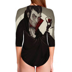 Count Dracula Print Long Sleeve Swimsuit