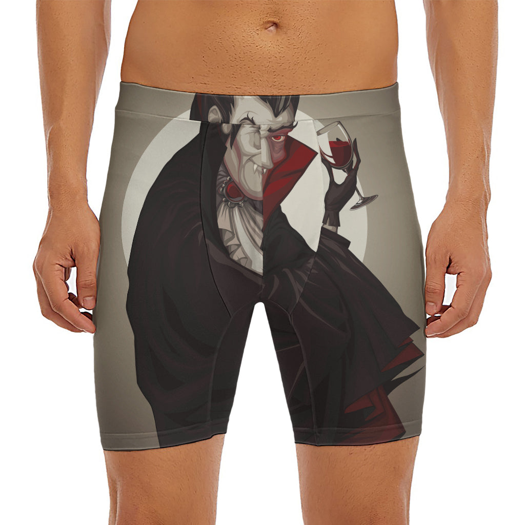 Count Dracula Print Men's Long Boxer Briefs