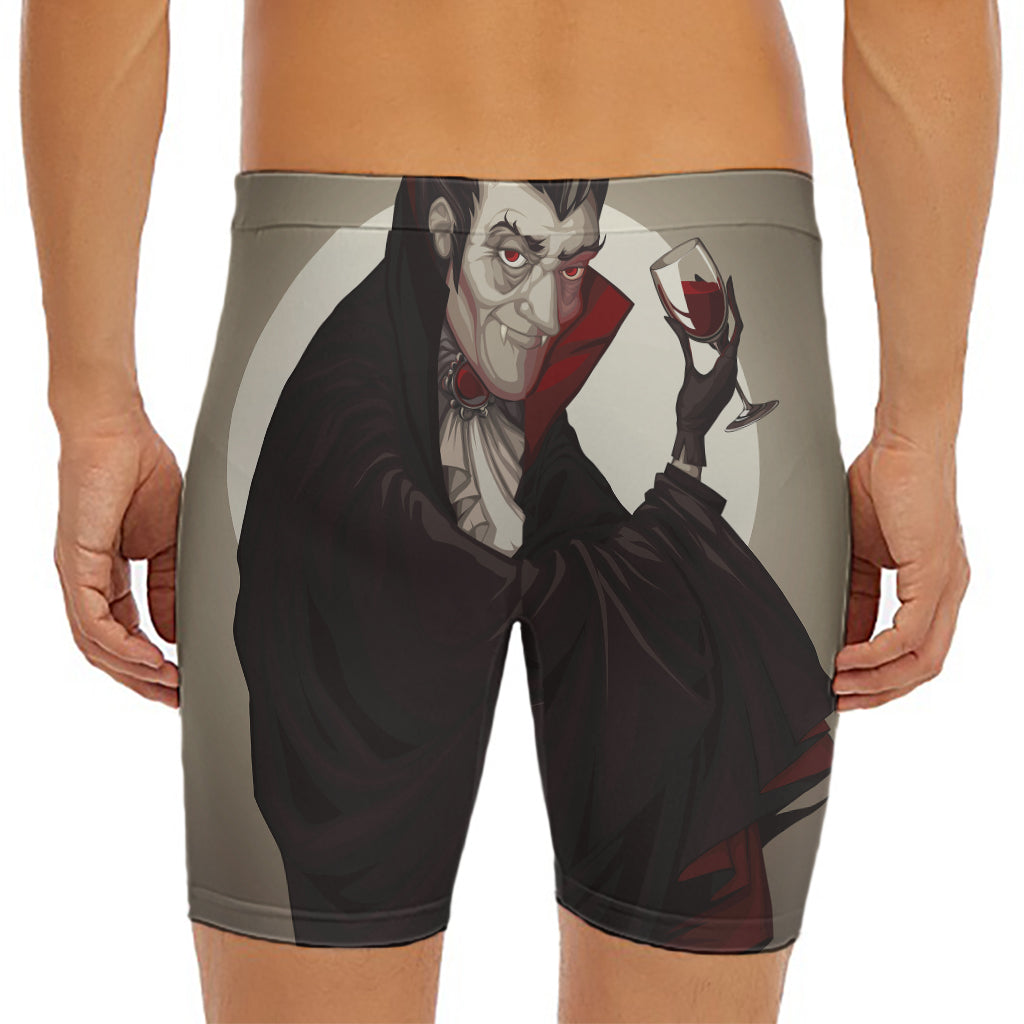 Count Dracula Print Men's Long Boxer Briefs