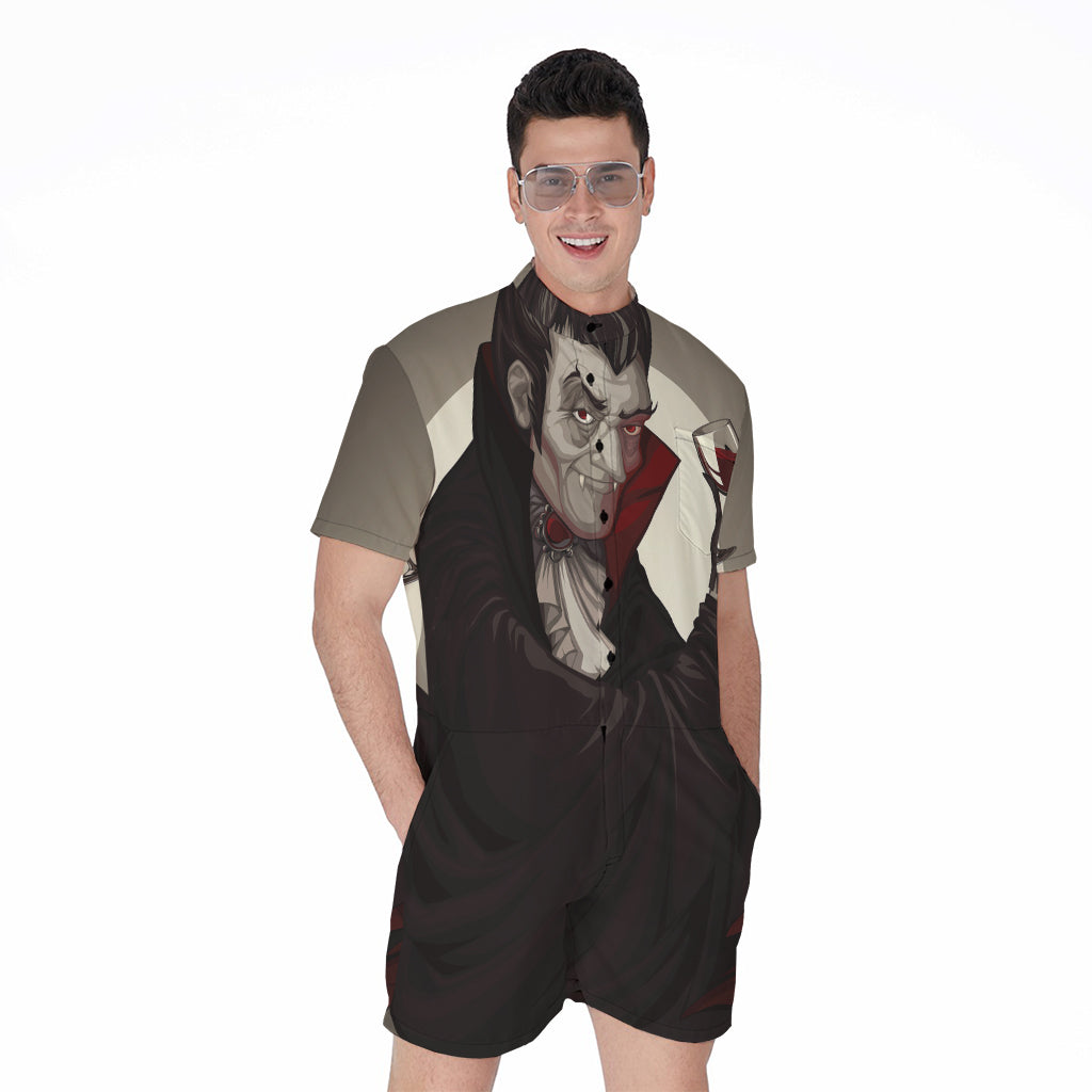 Count Dracula Print Men's Rompers