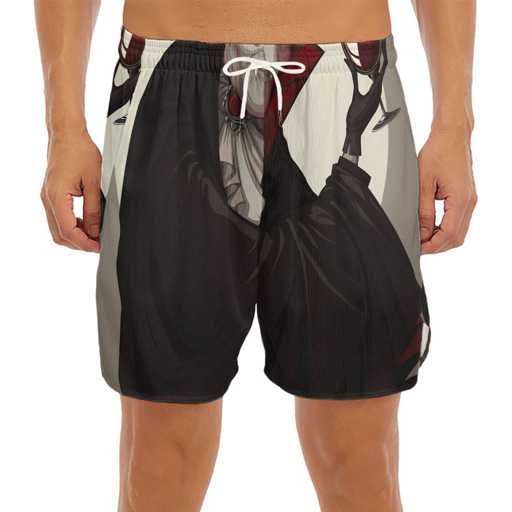 Count Dracula Print Men's Split Running Shorts