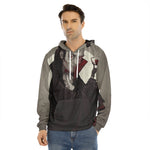 Count Dracula Print Men's Velvet Pullover Hoodie