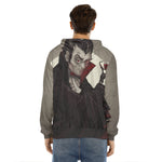 Count Dracula Print Men's Velvet Pullover Hoodie