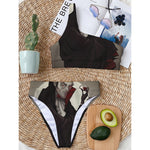 Count Dracula Print One Shoulder Bikini Top