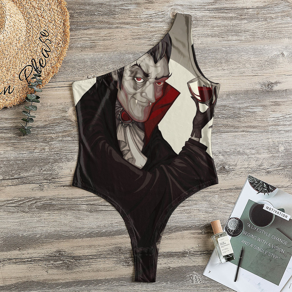 Count Dracula Print One Shoulder Bodysuit