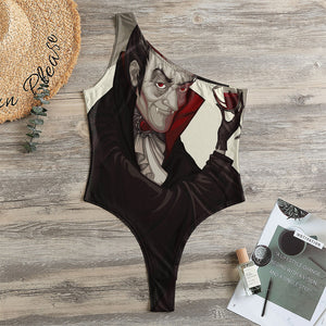 Count Dracula Print One Shoulder Bodysuit