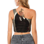 Count Dracula Print One Shoulder Crop Top